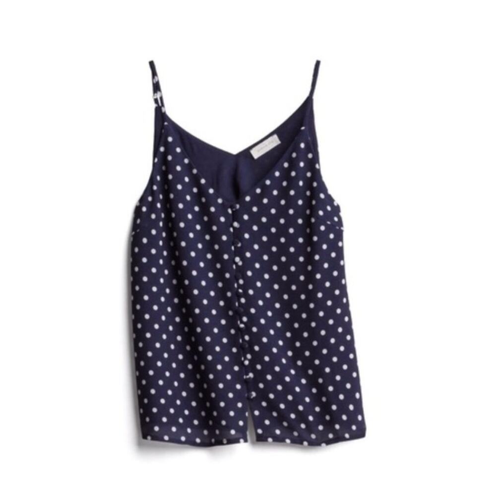 Sophie Rue Navy Blue Camisole with White Polka Dots - Size XL - NWOT!!